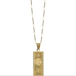 Supreme 100 Dollar Bill Gold Pendant